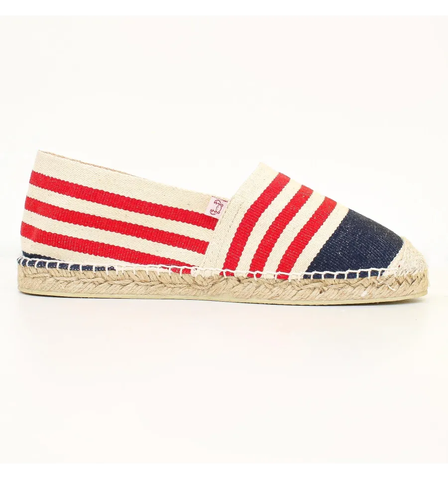 Damen Espadrilles in Marineblau, Ecru und Rot Crabster - 1