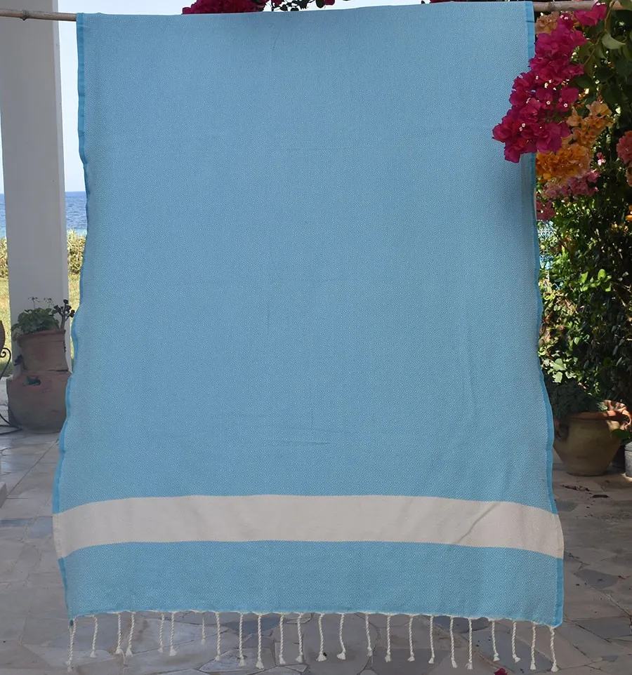 Strandtuch Diamant türkisblaue Fouta Tunisia - 1