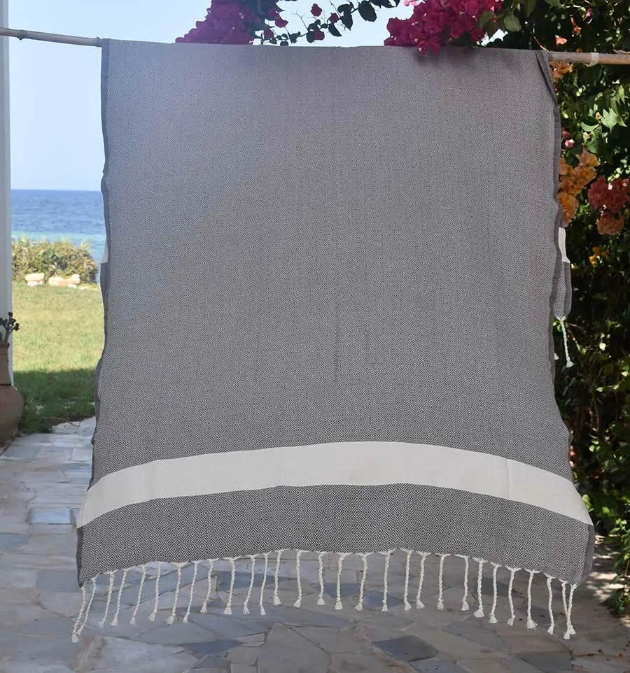 Strandtuch Chevron Taupe Fouta Tunisia - 1