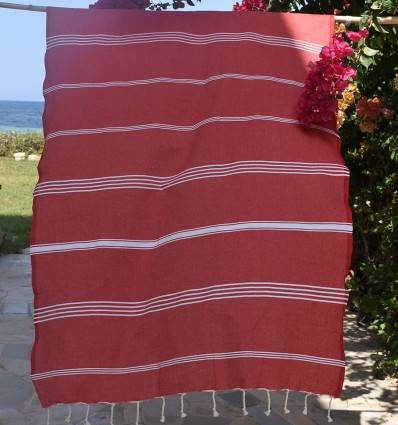 Strandhandtuch Mykonos rot Fouta Tunisia - 1