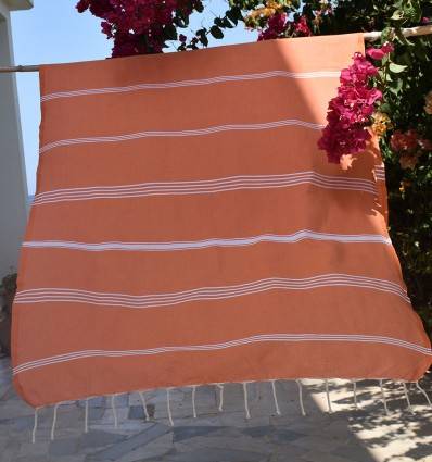 Strandtuch Mykonos orange Fouta Tunisia - 1