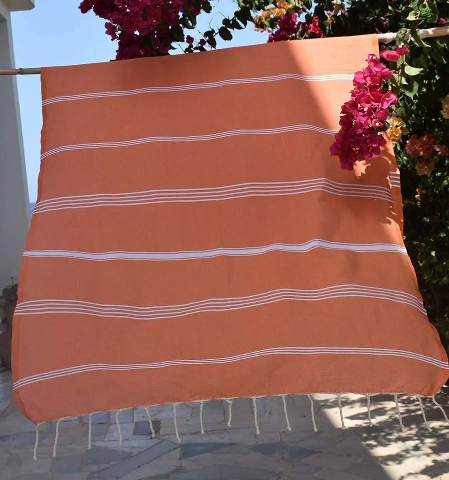 Strandtuch Mykonos orange Fouta Tunisia - 1