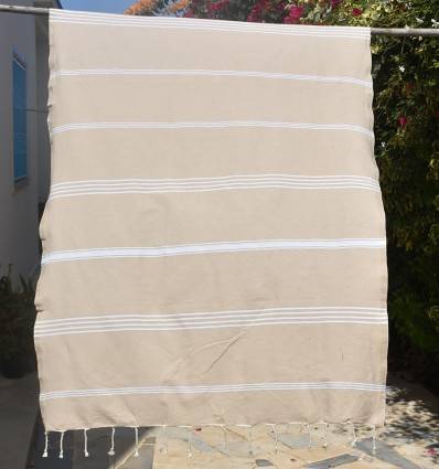 Strandtuch Mykonos beige Fouta Tunisia - 1