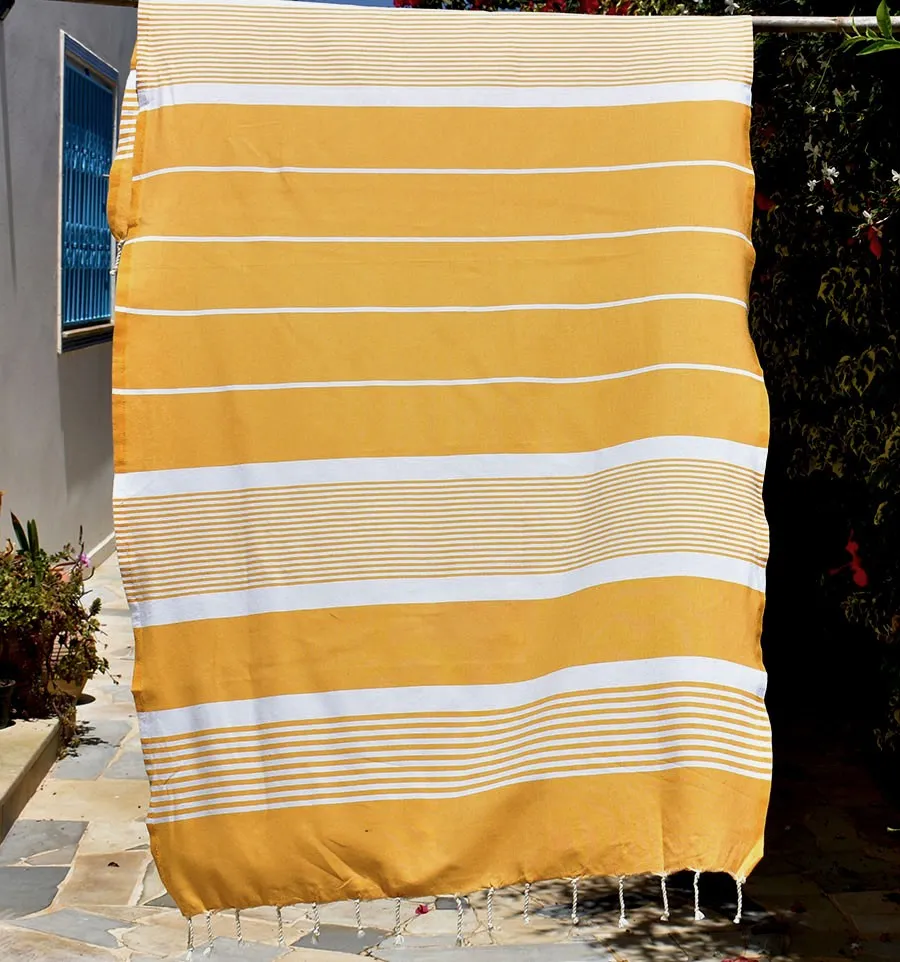 Dunkelgelbes Arthur Strandtuch Fouta Tunisia - 1