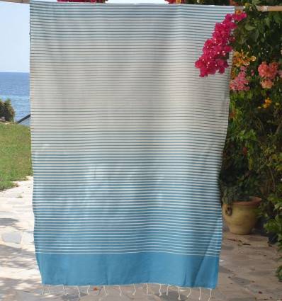 Strandtuch Portofino Azurblau Fouta Tunisia - 1