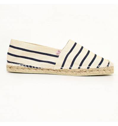 Creme und Marineblau Herren Espadrilles Crabster - 1