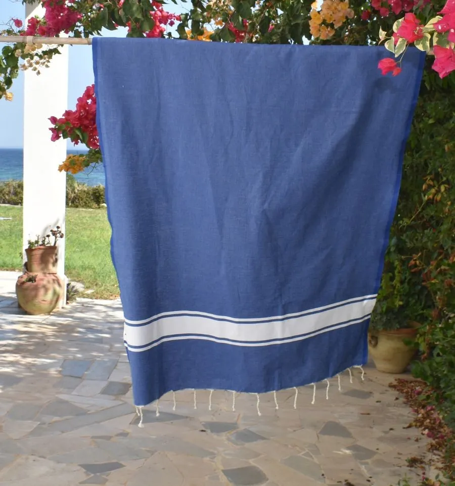 Strandtuch ultramarinblau - FOUTA TUNISIA