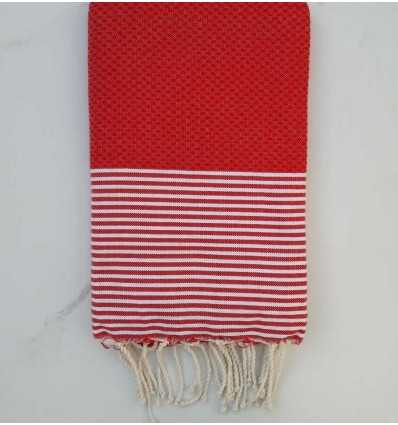 Fouta nido d'ape rosso corsa 