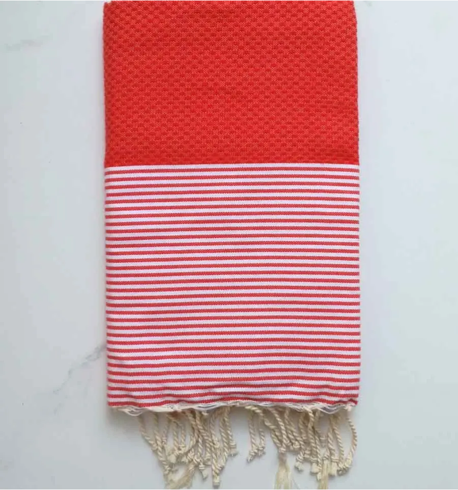 Fouta nido d'ape rosso scarlatto 