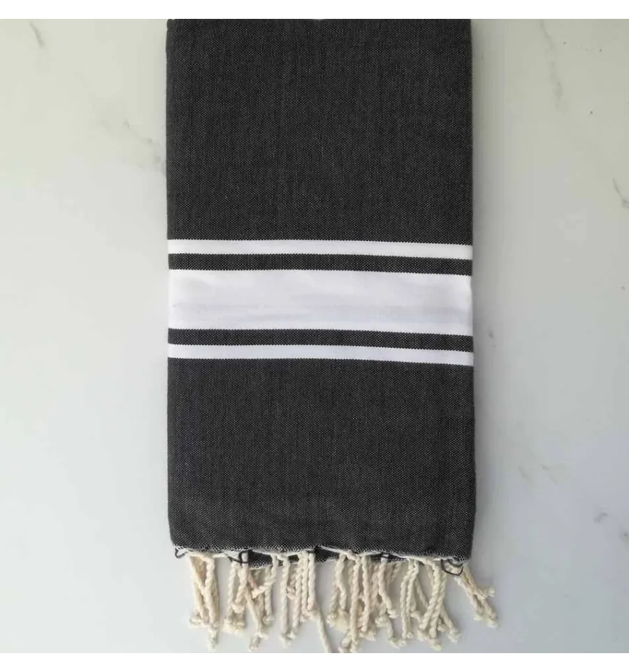 Fouta piatta nero 