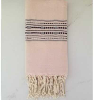 Fouta thalasso rose dragée 