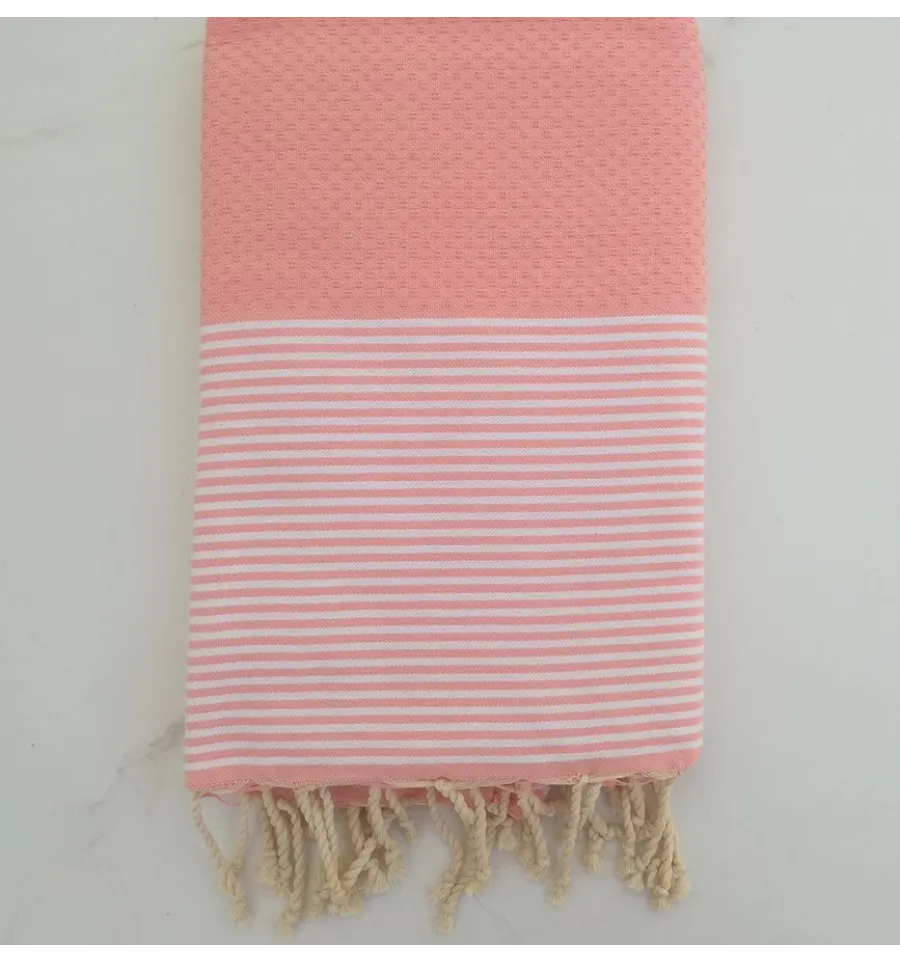 Fouta nid d'abeille capucine 