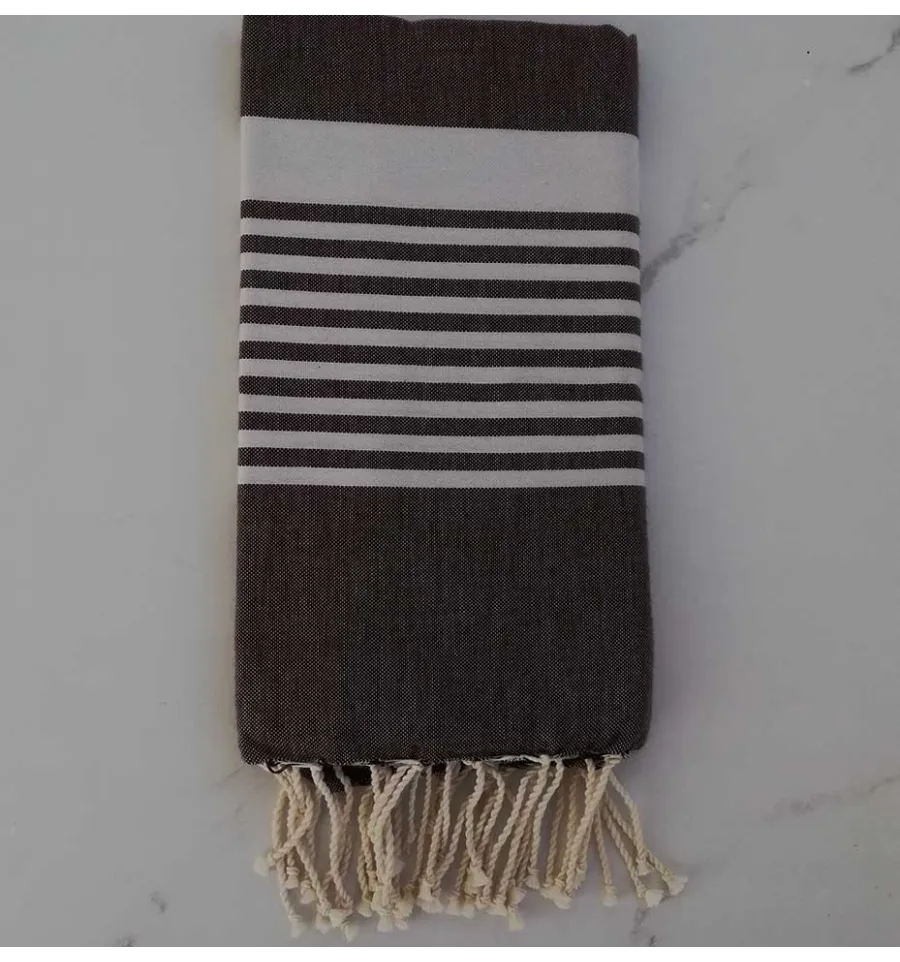 Fouta arthur marron foncé 