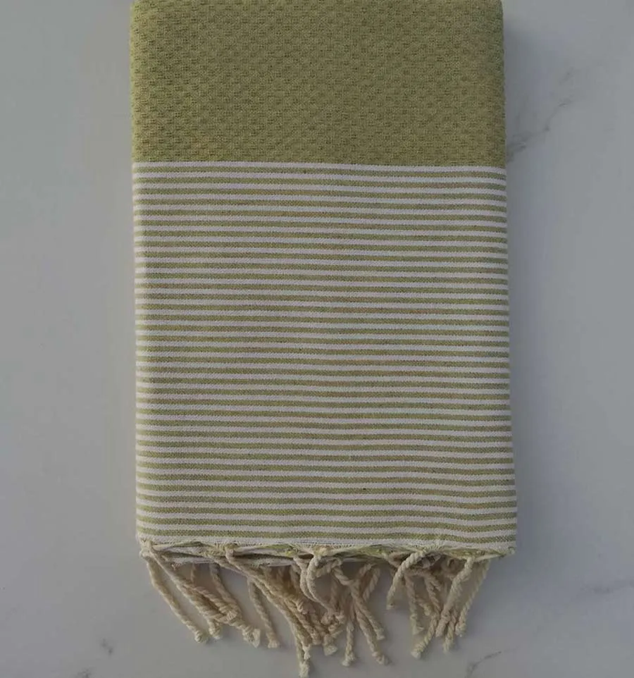 Fouta nid d'abeille écru 