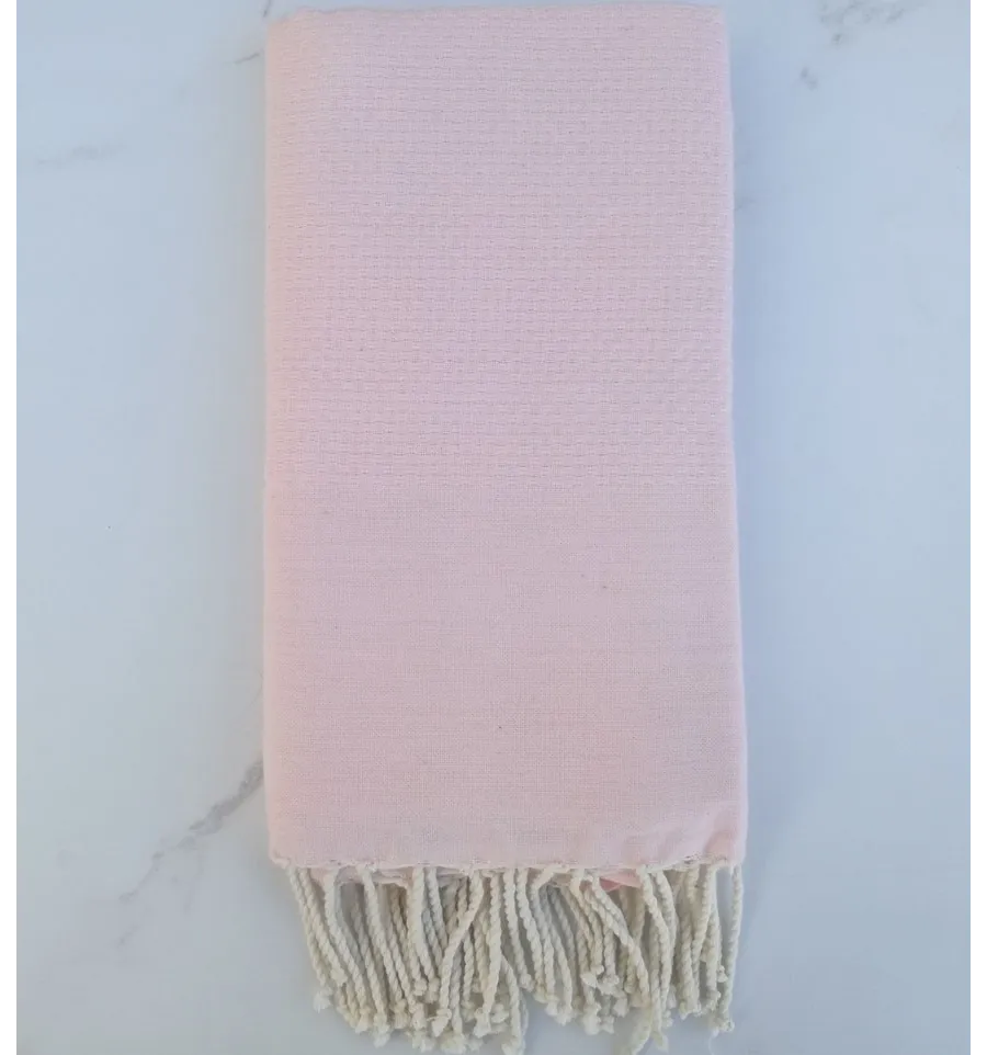 FOUTA nid d'abeille unie rose framboise 