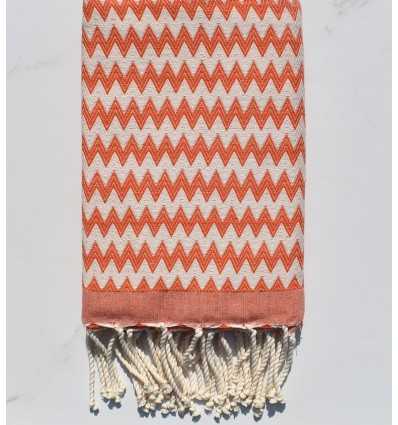 Fouta zigzag arancio corallo 