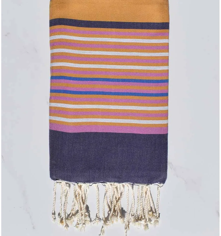 Fouta 5 Farben Kastanie, Bischofsviolett, Orchidee, Hellgrau und Blau 