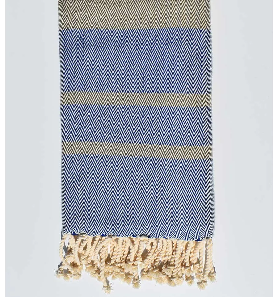 Strandtuch chevron Königsblau und Taupe 