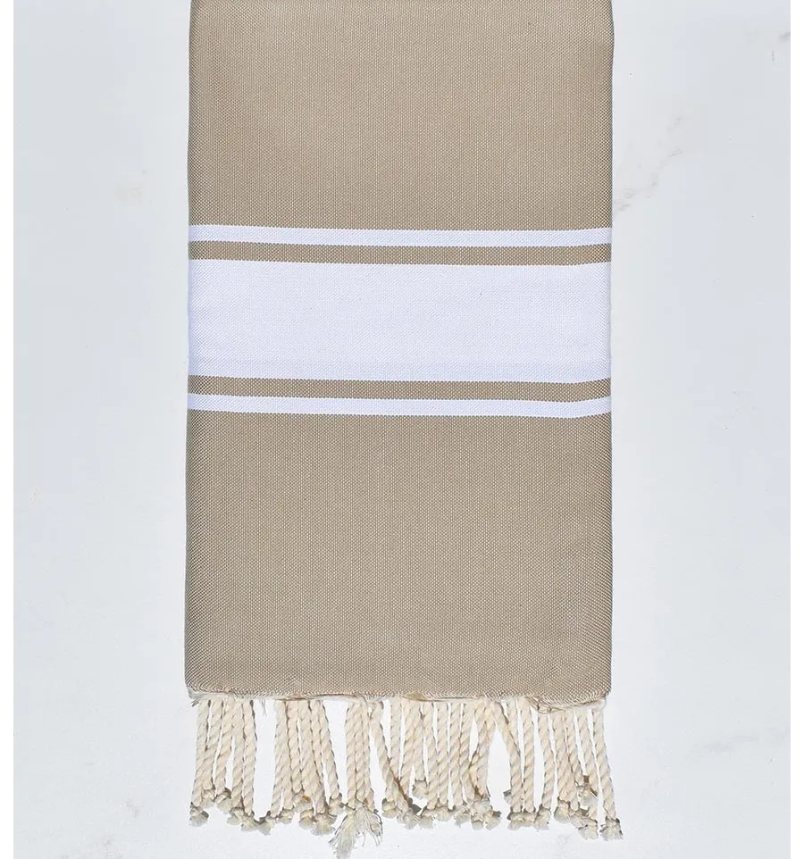 Fouta platte dunkelbeige Fouta Tunisia - 1