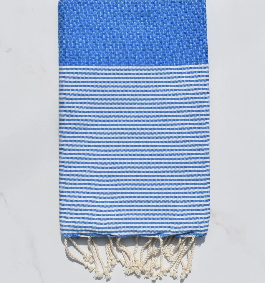 Fouta Waben Zigeuner blau gestreift weiß Fouta Tunisia - 1