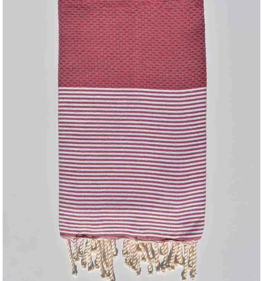 FOUTA Amaranth Wabe weiß gestreifte Fouta Tunisia - 1