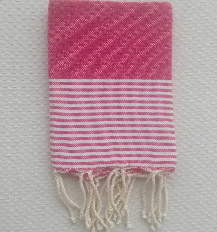 Set mit 10 pinkfarbenen Servietten in Fuchsia Magenta Fouta Tunisia - 1