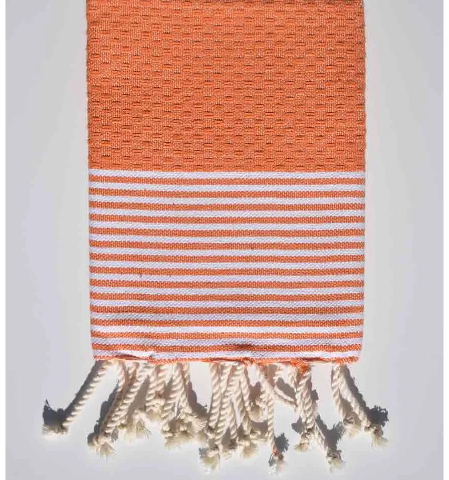 Set mit 10 orangefarbenen Servietten Fouta Tunisia - 2