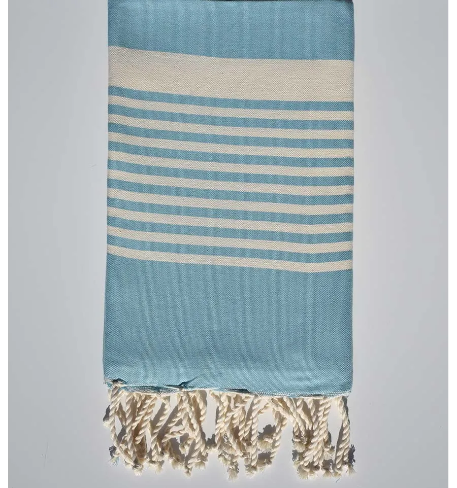 Strandtuch arthure klares Azurblau Fouta Tunisia - 1