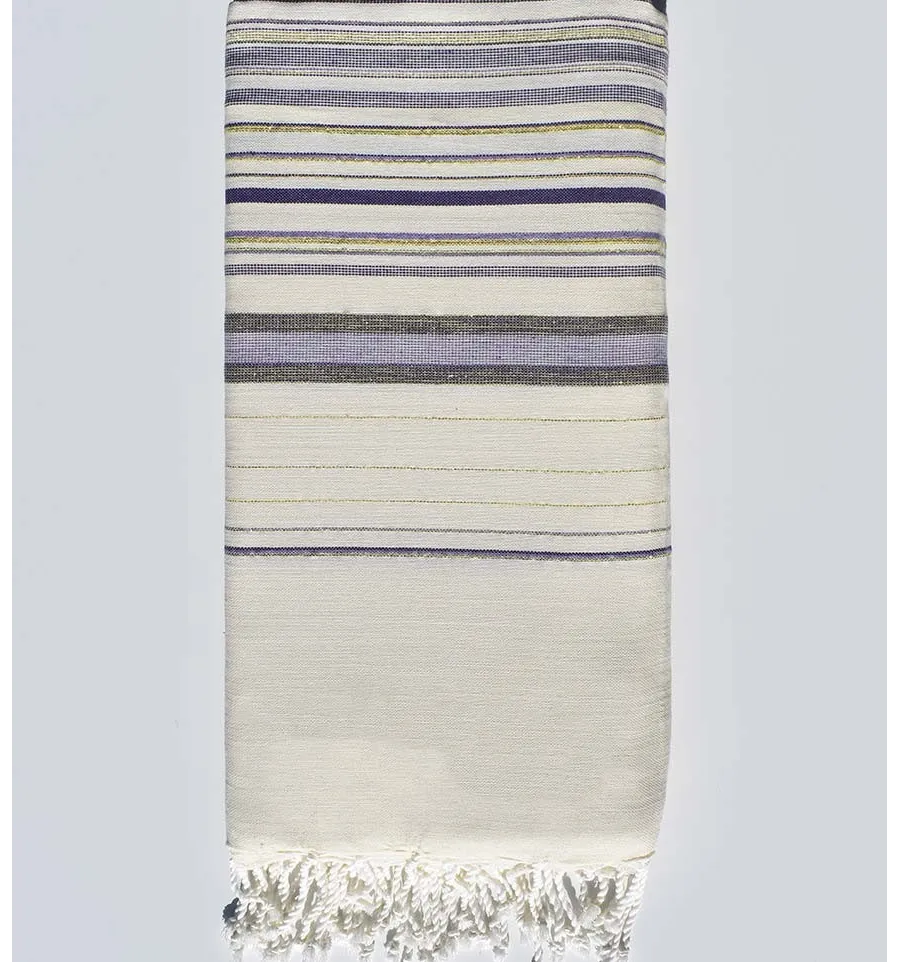 Bettwäsche Fadhila cremeweiß, amethyst und lila mit lurex Fouta Tunisia - 1