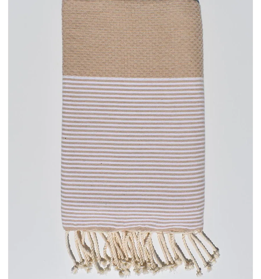 Strandtuch waben Beige Fouta Tunisia - 1