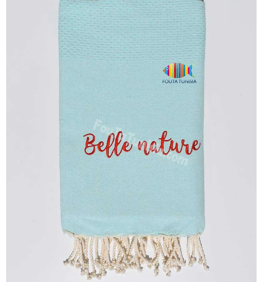 Einfarbig Fouta bestickte Belle Nature Fouta Tunisia - 1